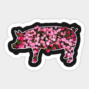 Floral Flower Pig Farmer Gift design Sticker